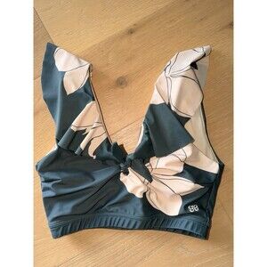 Albion Fit Women’s Ruffle Bikini Active Swimsuit Top - Medium